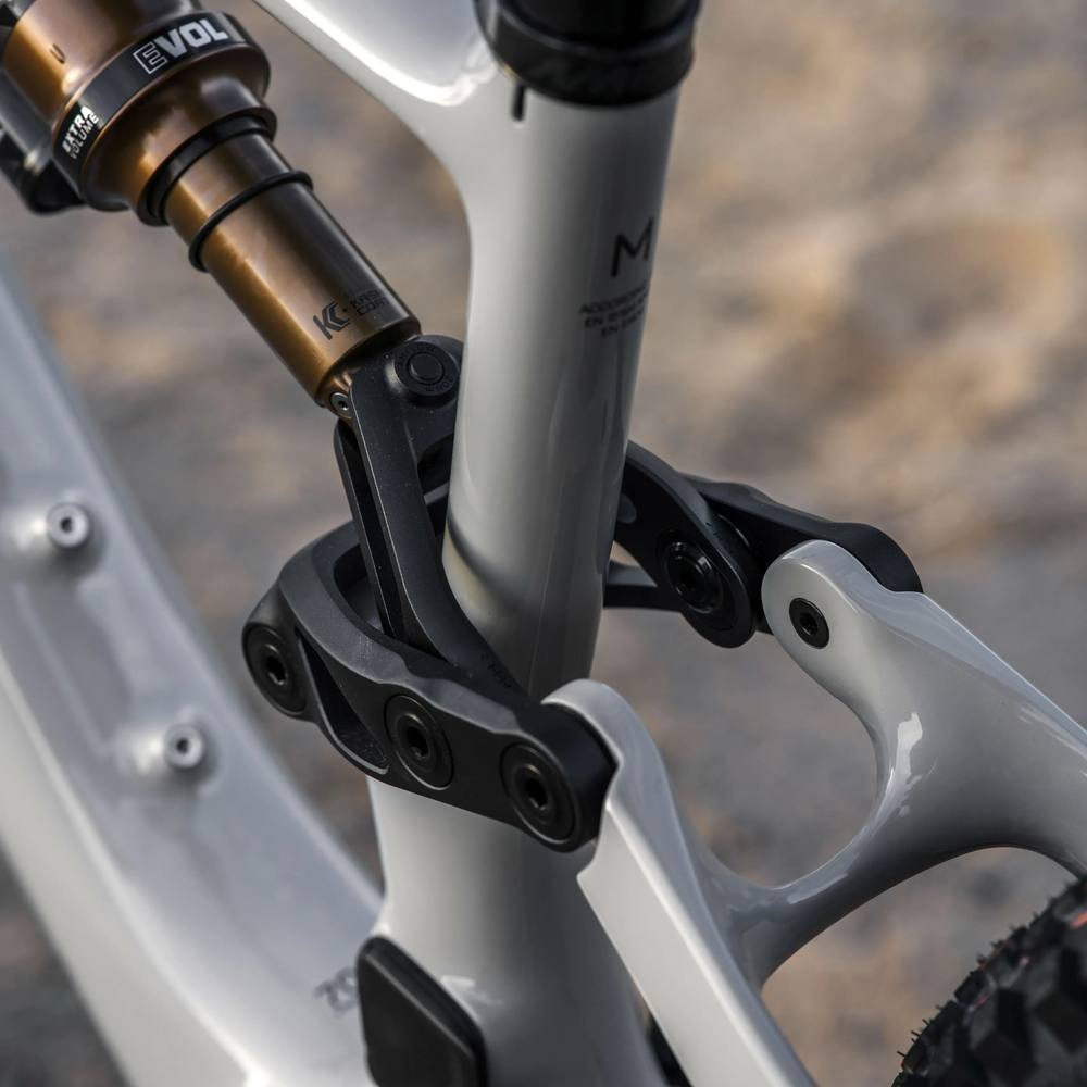 Hinterbau und FOX Dämpfer des AMFLOW PX Carbon